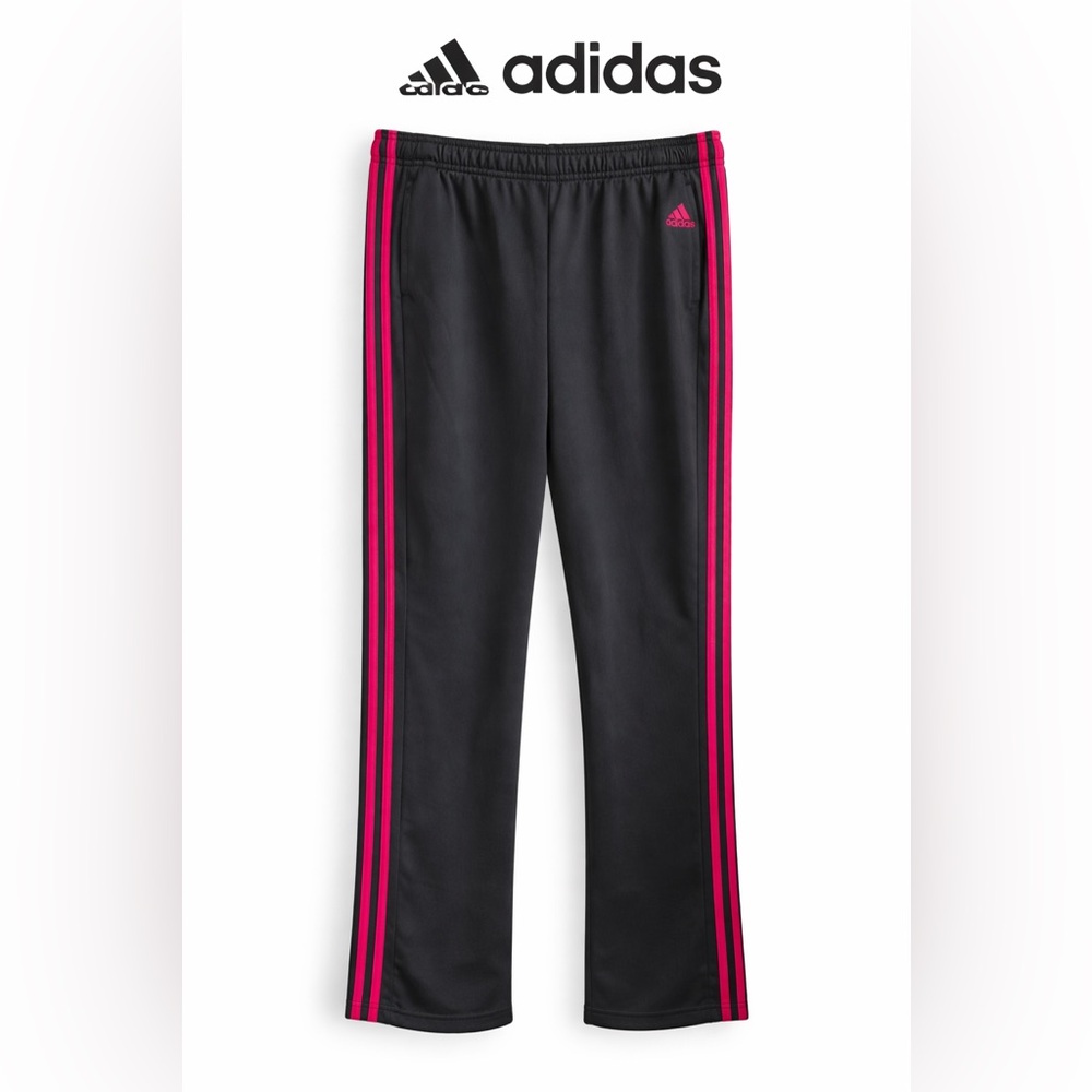 Adidas Women's Black Joggers with Red Accents circa 2017